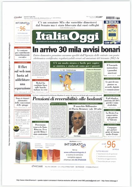 Italia oggi : quotidiano di economia finanza e politica